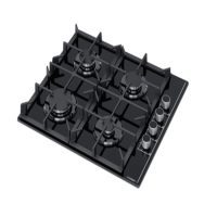 ჩასაშენებელი ქურის ზედაპირი MILLEN 6Y4G MOON SERIE BLACK GLASS - Image 2
